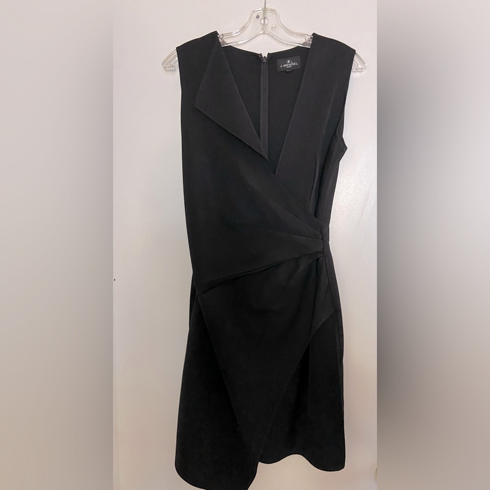 J. Mendel sleeveless black asymmetrical dress Size 6 US